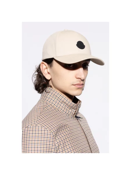 Czapka z daszkiem Moncler z logo beżowa