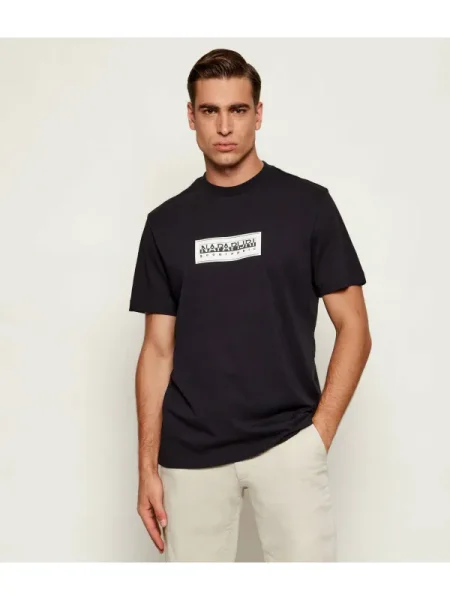 Napapijri Tricou S-BOX LOGO | Relaxed fit negru