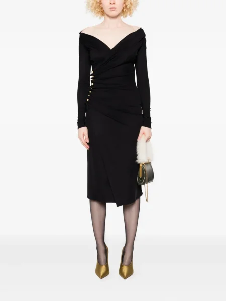 Rochie Elisabetta Franchi drapată de costum negru
