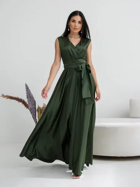 Макси платье Jadone Fashion хаки