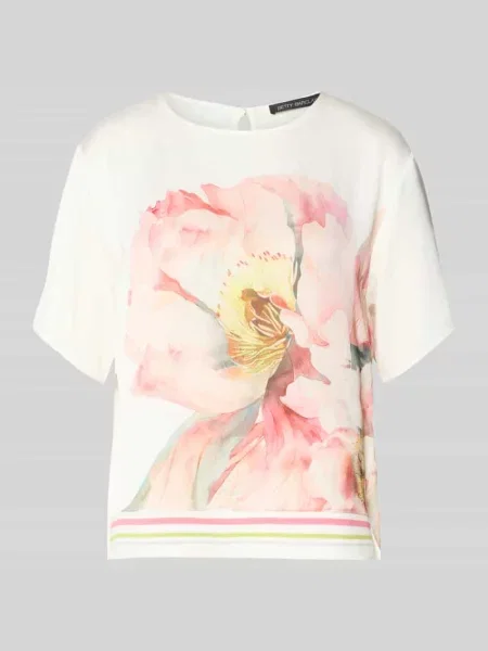 T-shirt o kroju relaxed fit z czystej z kwiatowym nadrukiem Betty Barclay