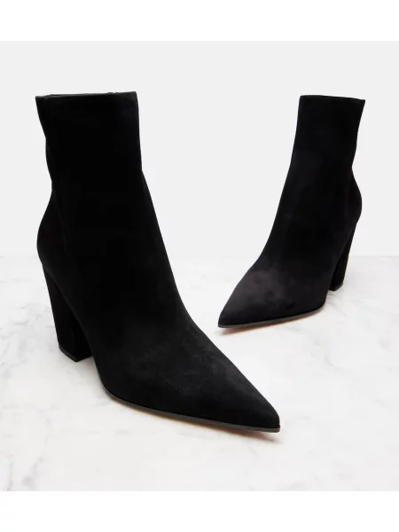 Cizme scurte Gianvito Rossi din piele de căprioară negru