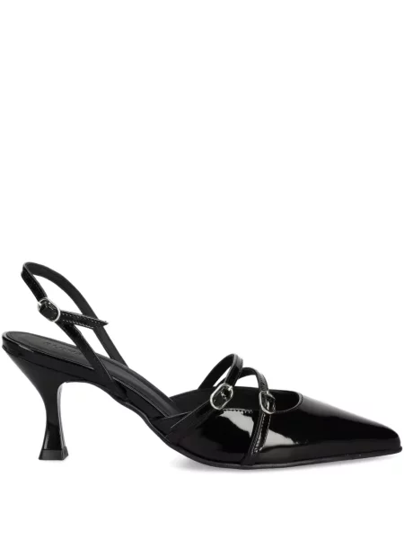 Pantofi cu toc Alohas din piele slingback negru
