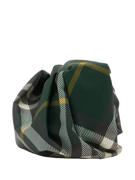 Geantă plic Burberry în carouri verde