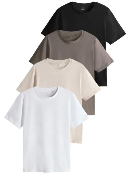 The Set Tricou bej deschis / maro / negru alb