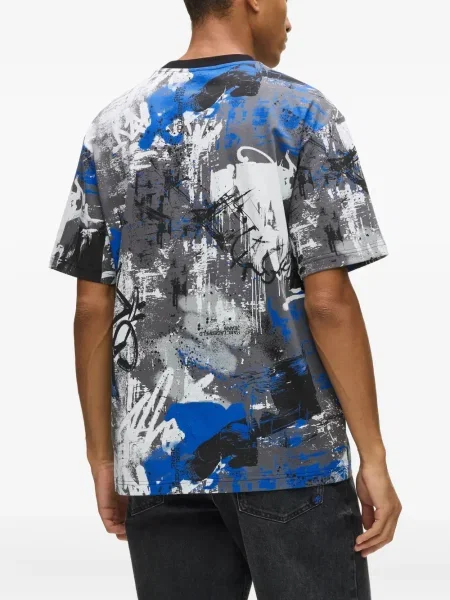 Μπλούζα Karl Lagerfeld Jeans με σχέδιο με αφηρημένο print γκρι