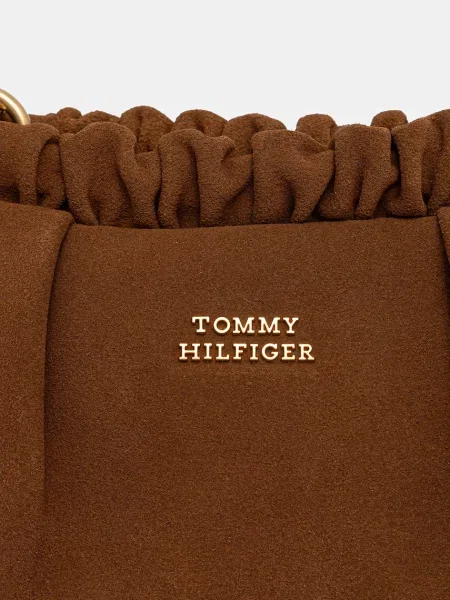 Tommy Hilfiger чанта дамска от велур кафяво