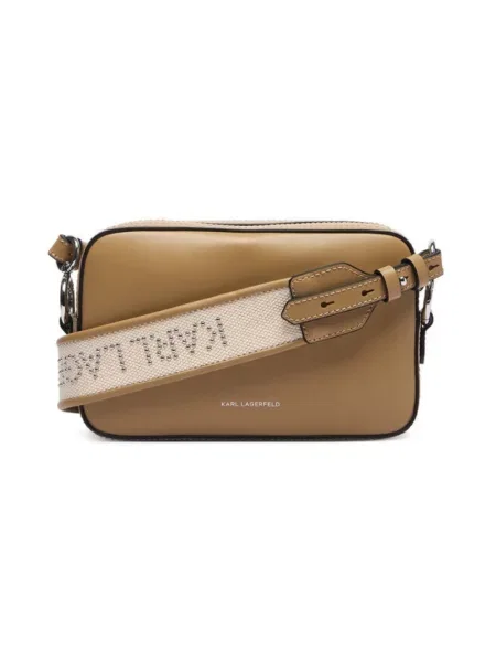 Karl Lagerfeld torebka crossbody skórzana beżowa