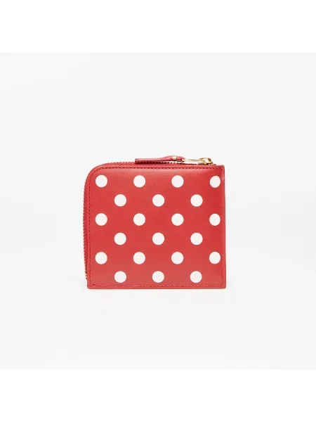 Portfel Comme Des Garcons Wallets skórzany w grochy czerwony