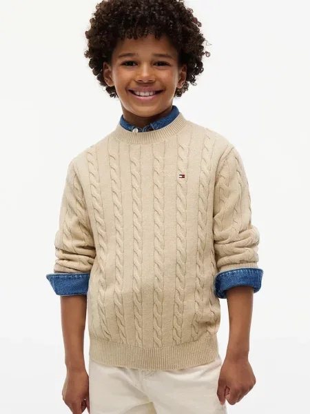 Tommy Hilfiger pulover pentru copii din bej