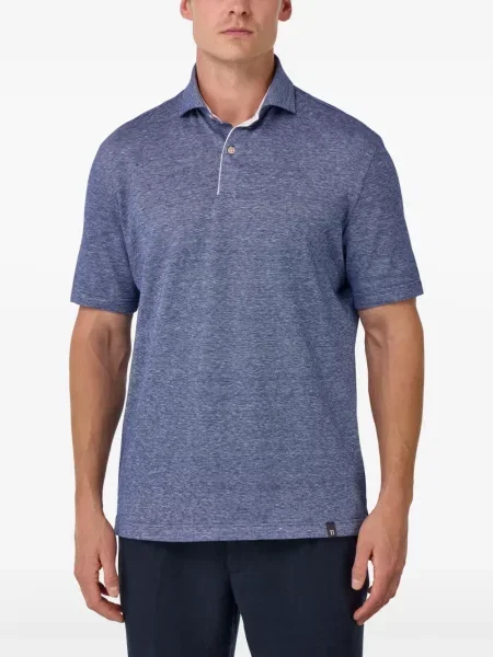 Λινό polo Boggi Milano μπλε