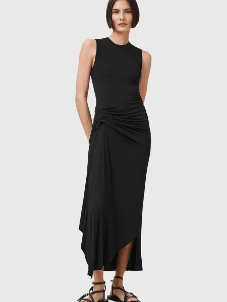 AllSaints rochie RIVI midi mulată negru