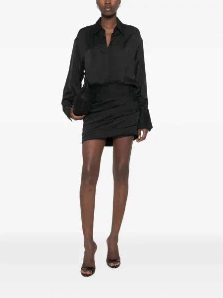 Lung rochie mini The Andamane cu volane negru