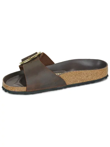 Pantofi Birkenstock cu cataramă din piele maro