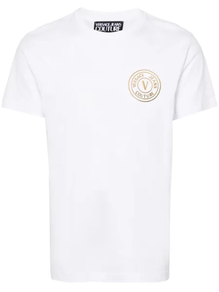 Tricou Versace Jeans Couture cu imagine alb