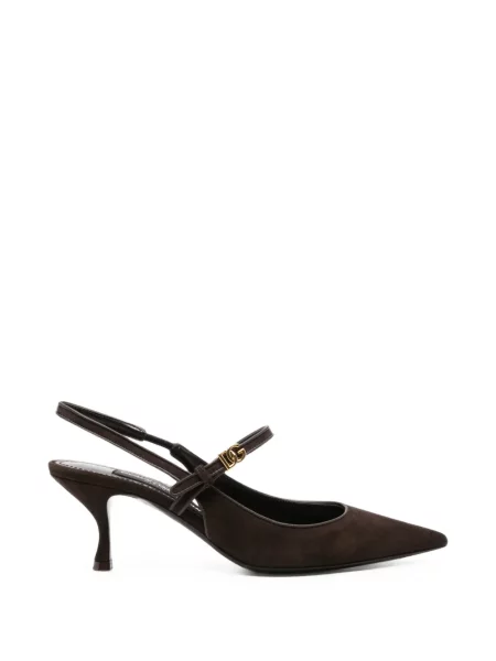 Pantofi cu toc Dolce & Gabbana slingback maro