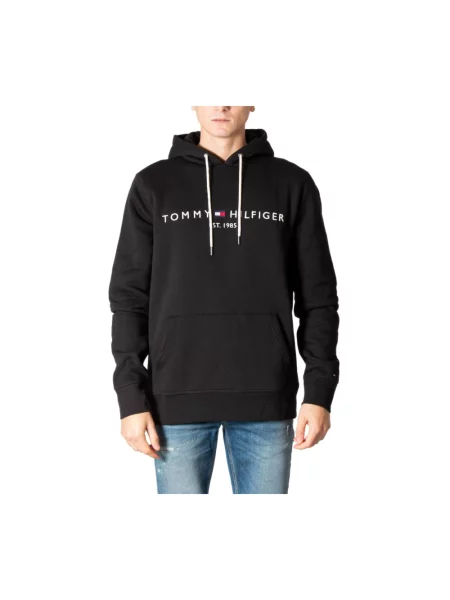 Bluza z kapturem Tommy Hilfiger z kapturem czarna