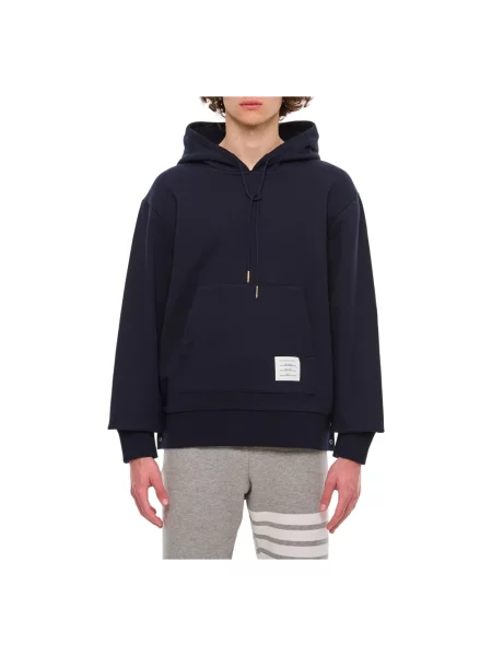 Bluza z kapturem Thom Browne z logo niebieska