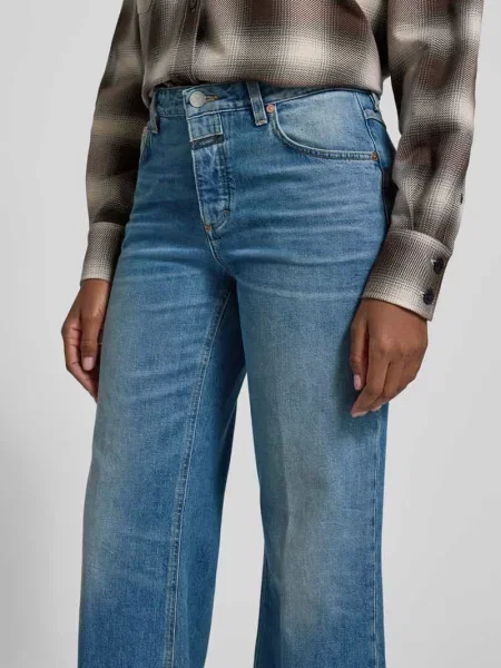 Jeansy o kroju straight fit z 5 Closed niebieskie