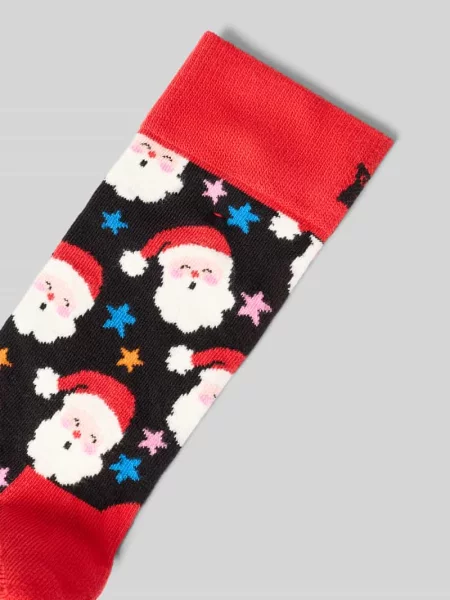 Skarpety z nadruk z logo model Santa & Star' Happy Socks czarne