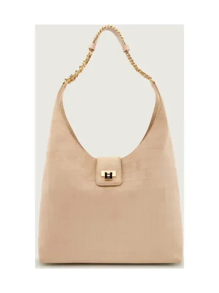 Geanta hobo Elisabetta Franchi bej