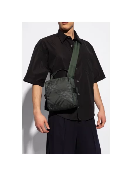 Torba crossbody Burberry w kratę żakardowa zielona