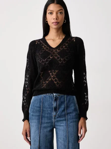 Twinset pulover pentru femei cu lână negru