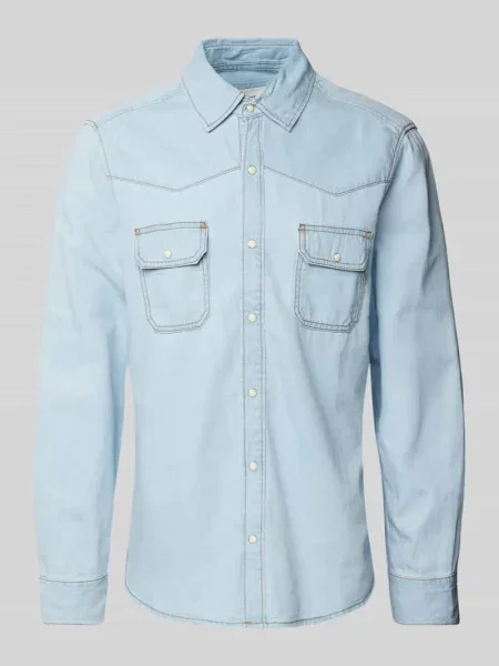 Koszula jeansowa o kroju regular fit z mieszanki bawełny w stylu western S.oliver Red Label