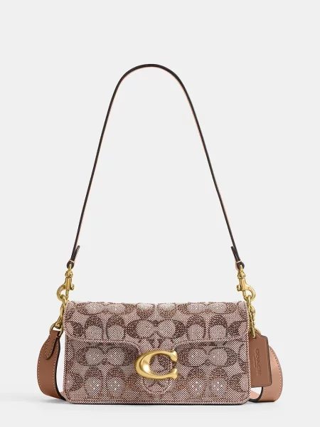 Coach geantă pentru femei Crystal Signature Soft Tabby 20 bej