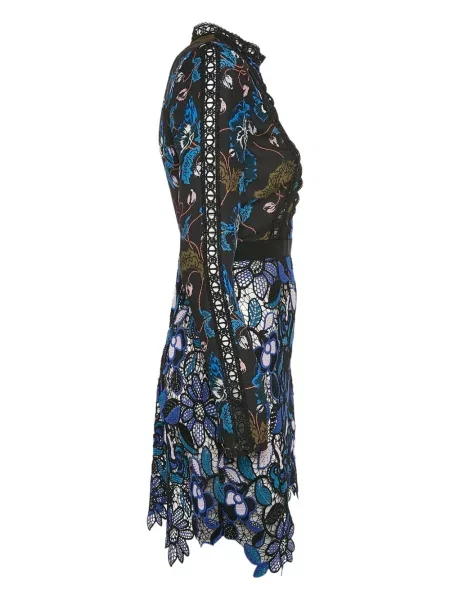Rochie Self-portrait cu model floral din dantelă albastru