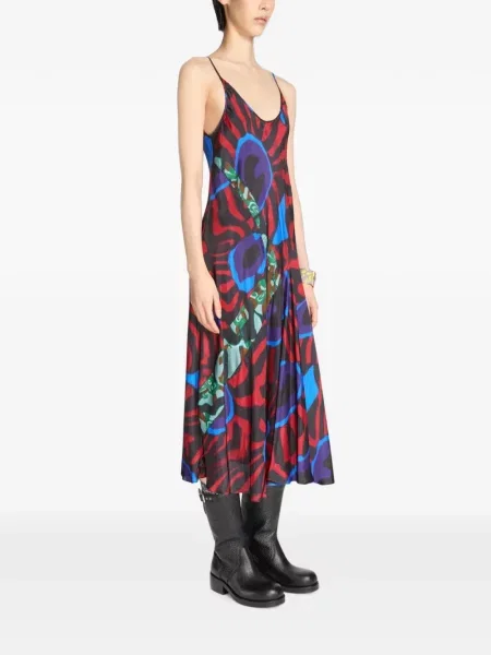Rochie Dries Van Noten cu imagine roșu