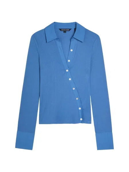 Top Veronica Beard cu nervuri albastru