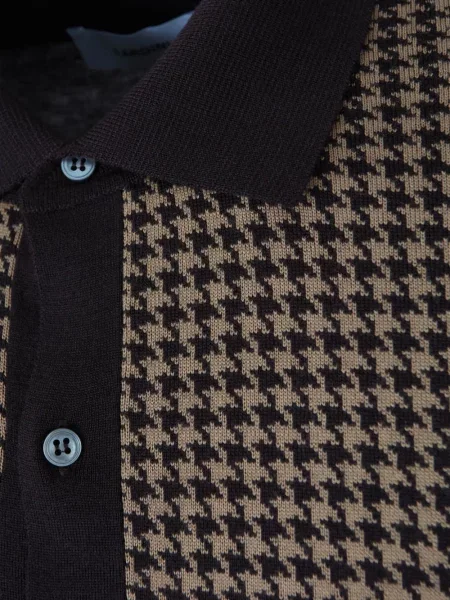Gulerat cardigan Lardini cu model pepito maro