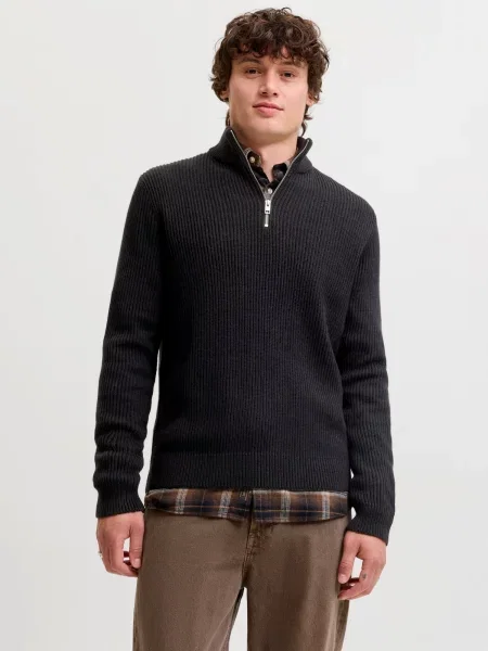 JACK & JONES Pulover JJPannel' negru