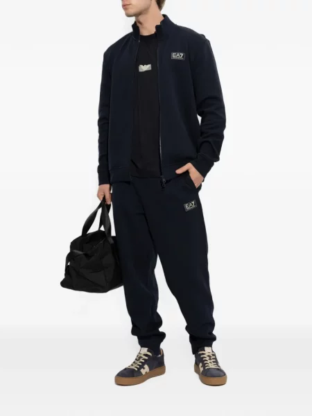 Къс тениска Emporio Armani с принт синьо