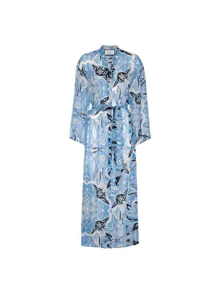 Sukienka koszulowa Philipp Plein szyfonowa niebieska