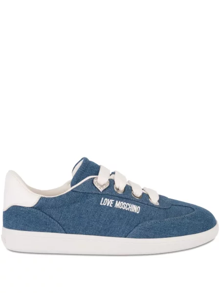 Sneakerși Love Moschino cu șireturi din dantelă albastru
