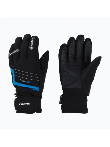 Rękawice narciarskie dziecięce Viking Helix GTX blue czarne