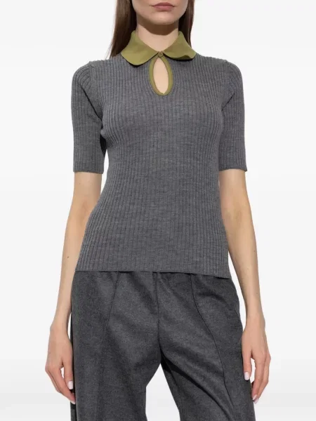 Tricou polo Jil Sander gri