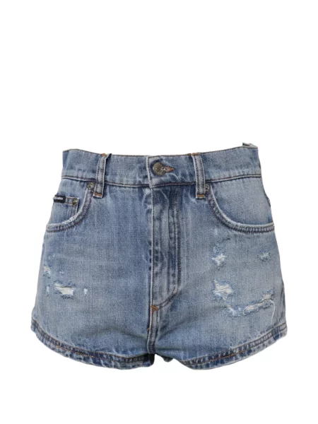 Pantaloni scurți Dolce & Gabbana zdrențuiți albastru