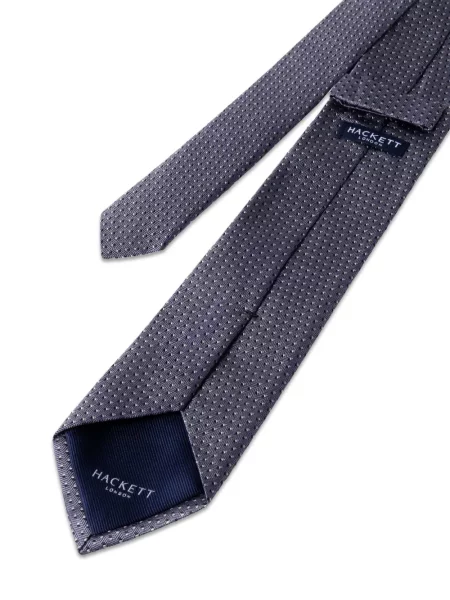 Cravată Hackett London de mătase cu buline gri