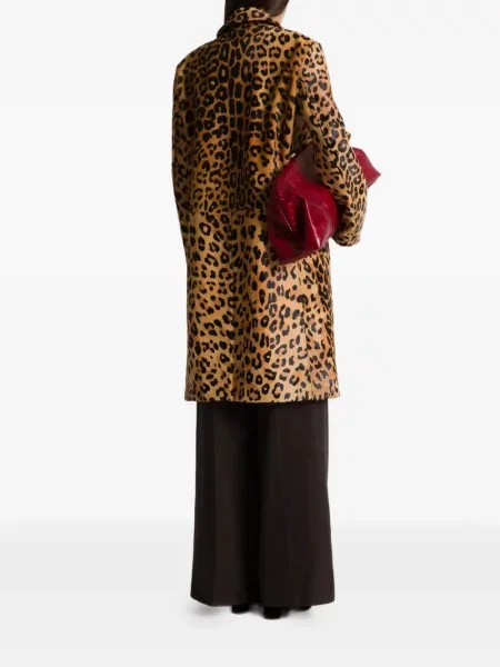 Palton Alberta Ferretti cu imagine cu model leopard maro