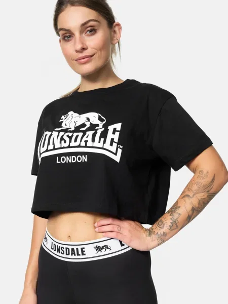 LONSDALE Tricou negru alb