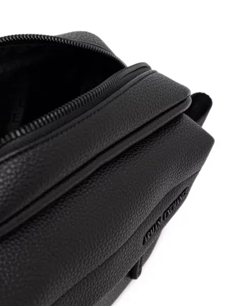 Geantă Armani Exchange cu autograf negru