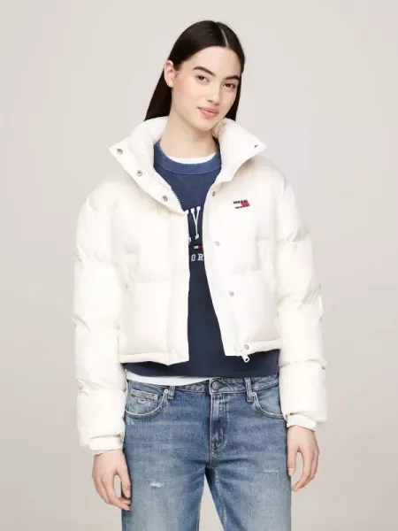 Tommy Jeans Steppelt kabát | Cropped Fit fehér