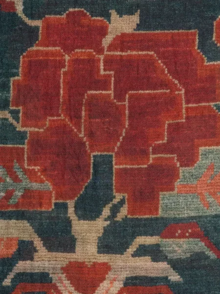 Fular Pierre-louis Mascia cu model floral cu imagine albastru