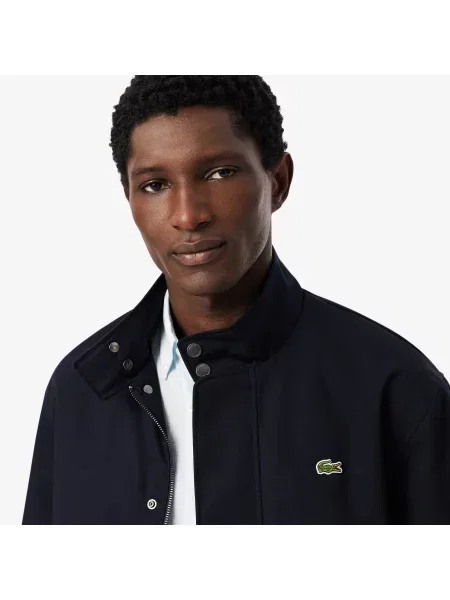 Lacoste Wodoodporna Kurtka Harrington Z Diagonalu niebieski