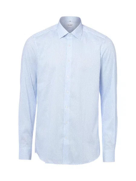 Olymp Level Five Koszula Mężczyźni Super Slim Fit niebieski|biały 40 biała