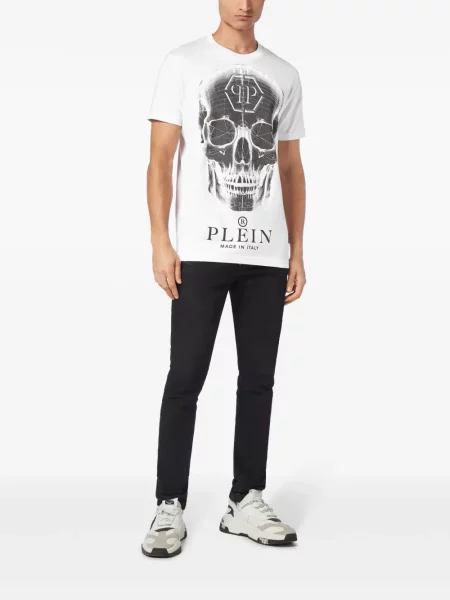 Raštuotas marškinėliai Philipp Plein balta