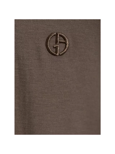 Koszulka Giorgio Armani z logo brązowa